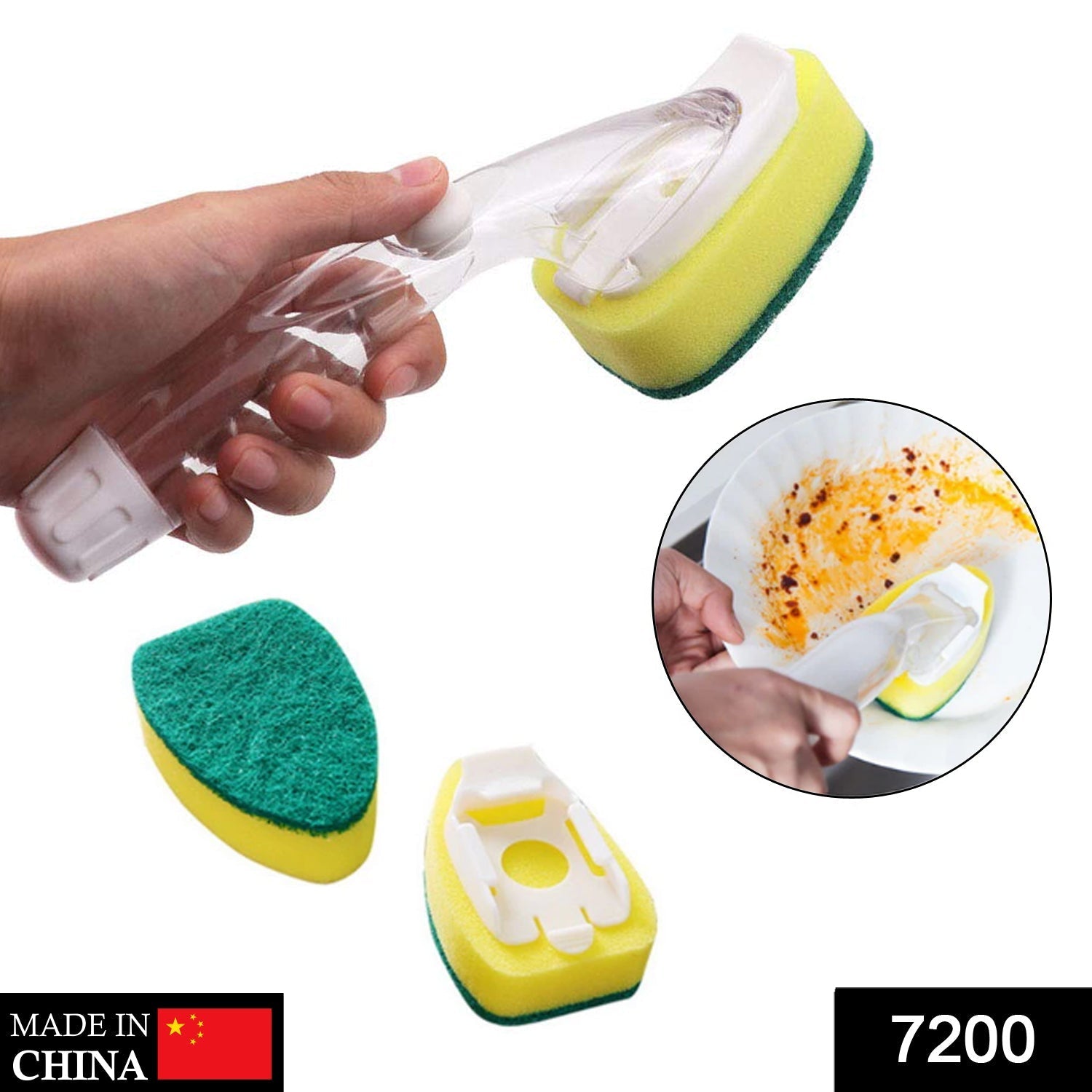 7200 Liquid dispensing Scrub widely used for washing and cleaning utensils and all kitchen stuff to make them again clean and shiny.