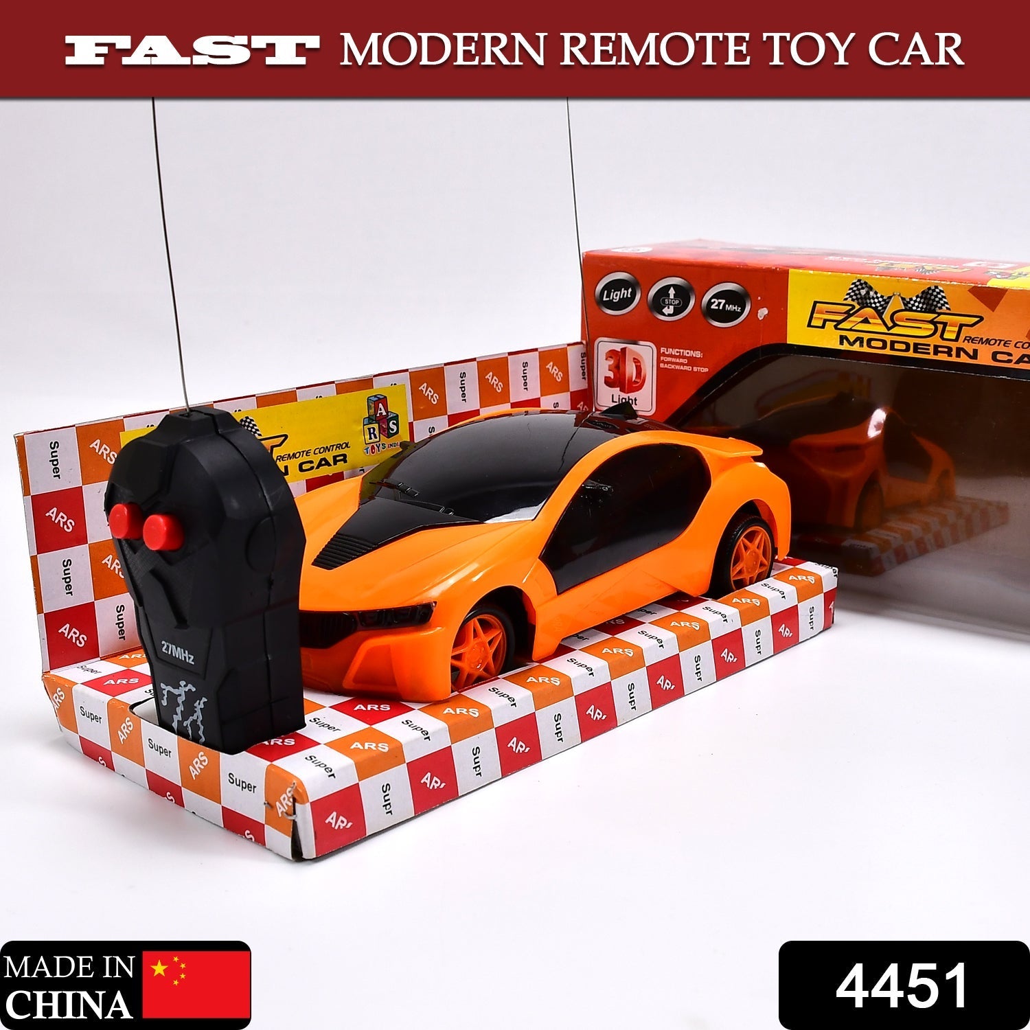 4451 Remote Control Fast Modern Racing Car 3D Light with Go Forward And Backward