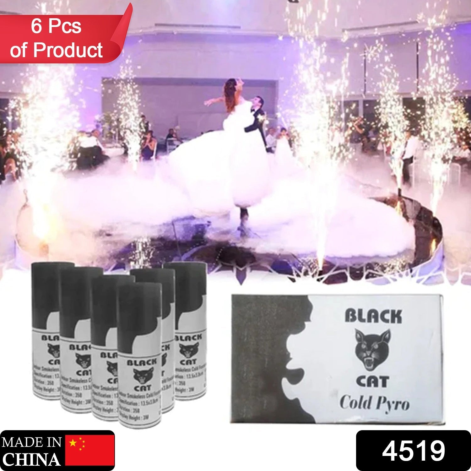 4519 Cold Payro Refill Cold Fire Shower of Sparks Use For Parties Functions Events and All Kind of Celebrations (Pack Of 6 Pc )