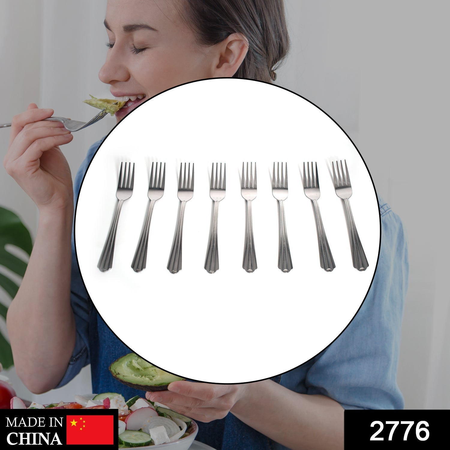 2776 Dinner Fork for home and kitchen. (set of 8Pc)