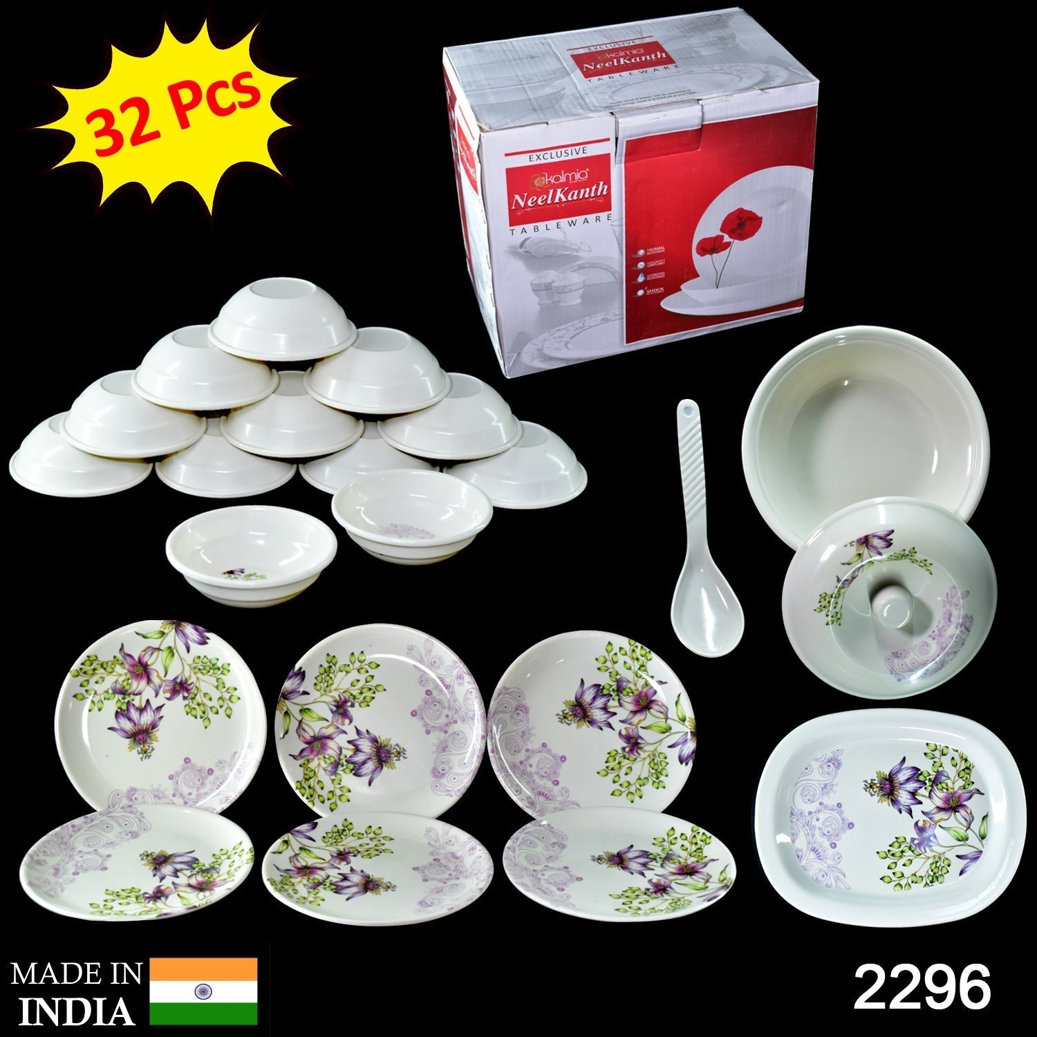 2296 Premium Tableware 32 Pc For Serving Food Stuffs And Items.