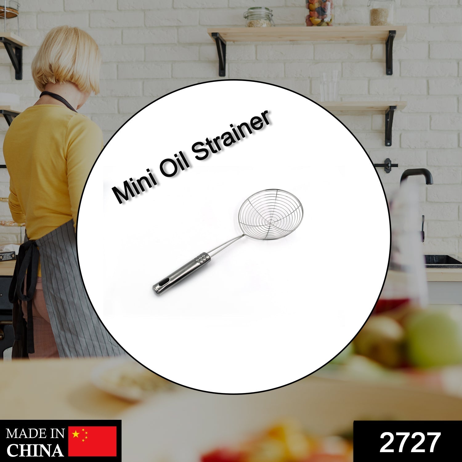 2727 Mini Oil Strainer To Get Perfect Fried Food Stuffs Easily Without Any Problem And Damage.