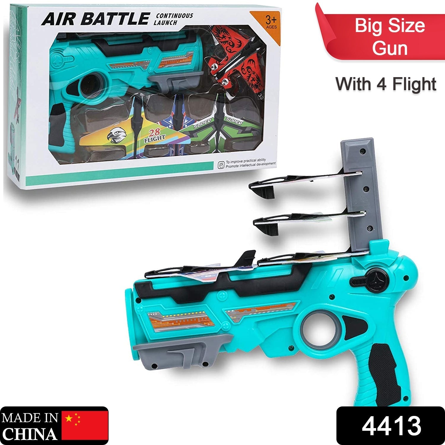 4413 Airplane Launcher Toy Catapult aircrafts Gun with 4 Foam aircrafts