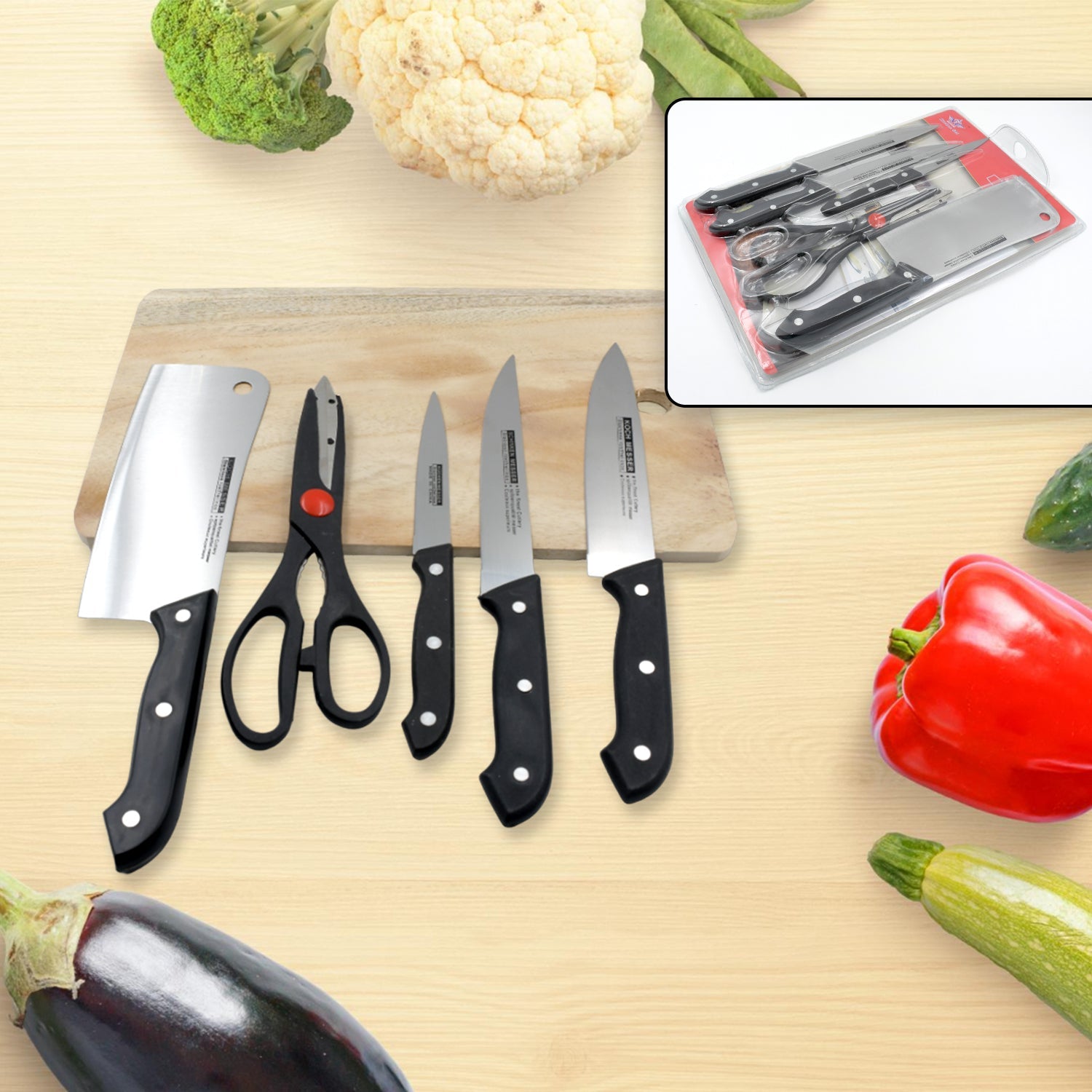 2310 Stainless Steel 6 Piece Kitchen Knife Knives Set For Home Restaurant