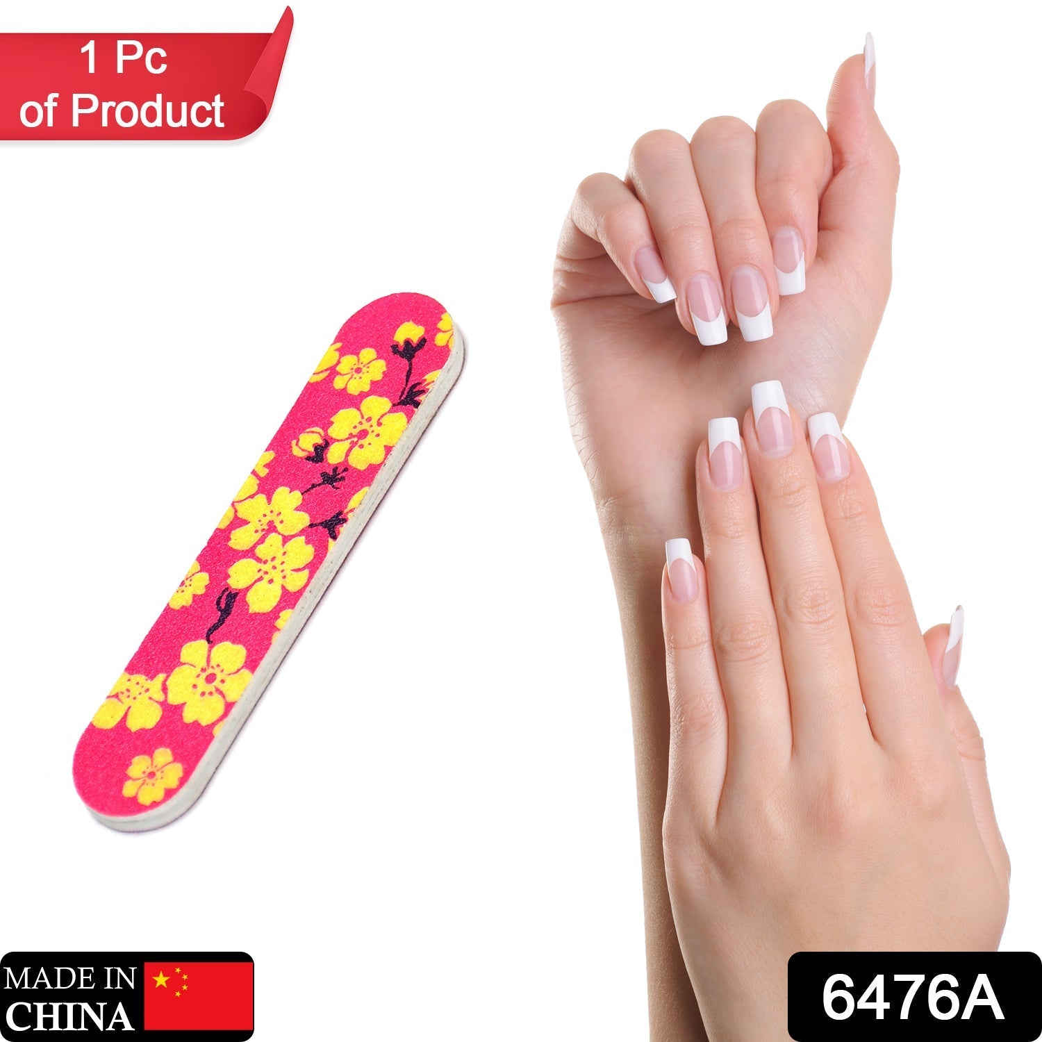 6476A PROFESSIONAL NAIL FILER DOUBLE SIDED FOR NAIL SHAPER NAIL FILE ( 1 PCS )