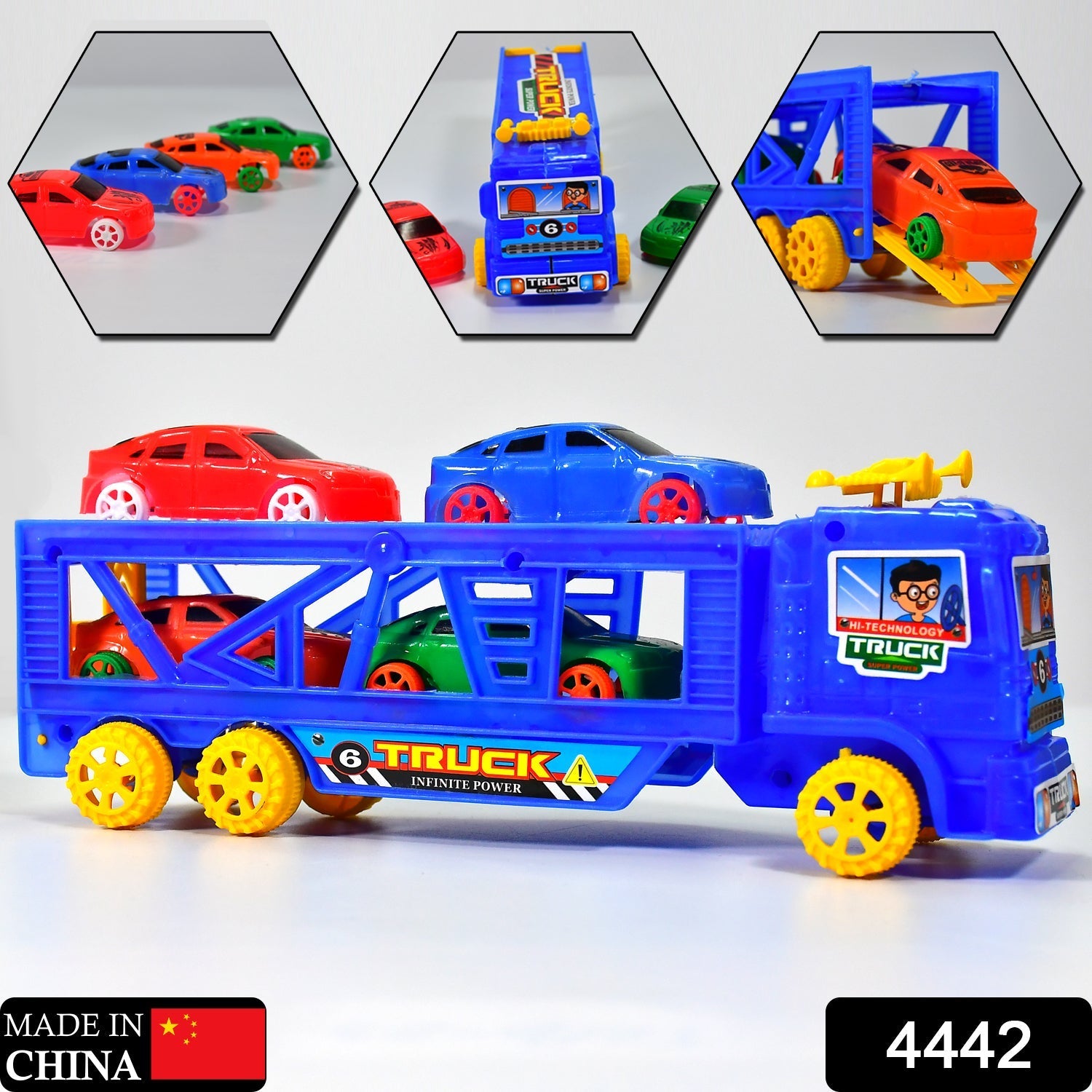 4442 Toy Set Truck with 4 Mini Cars Toy Vehicles for Children