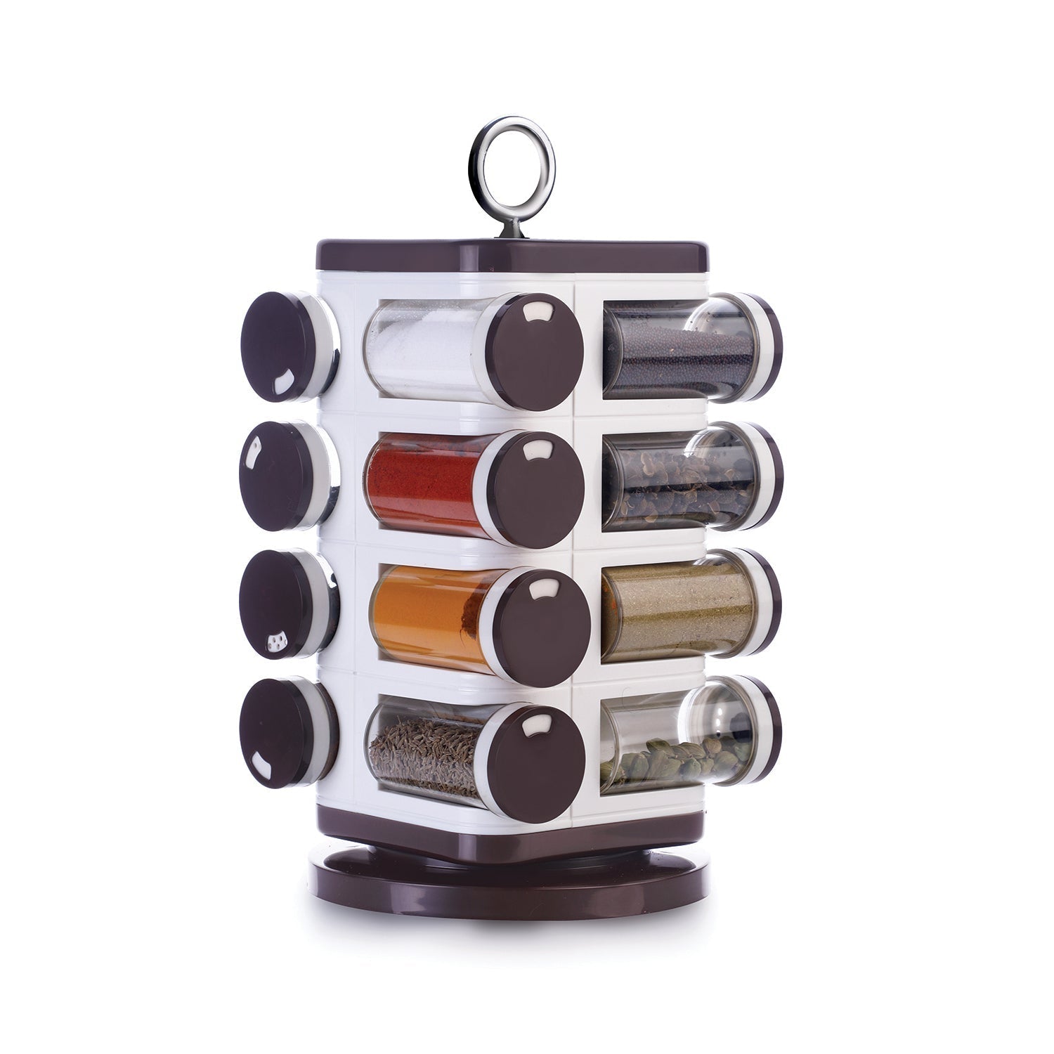 8119 Ganesh Multipurpose Revolving Spice Rack With 16 Pcs Dispenser each 100 ml Plastic Spice ABS Material 1 Piece Spice Set 1 Piece Spice Set  (Plastic)