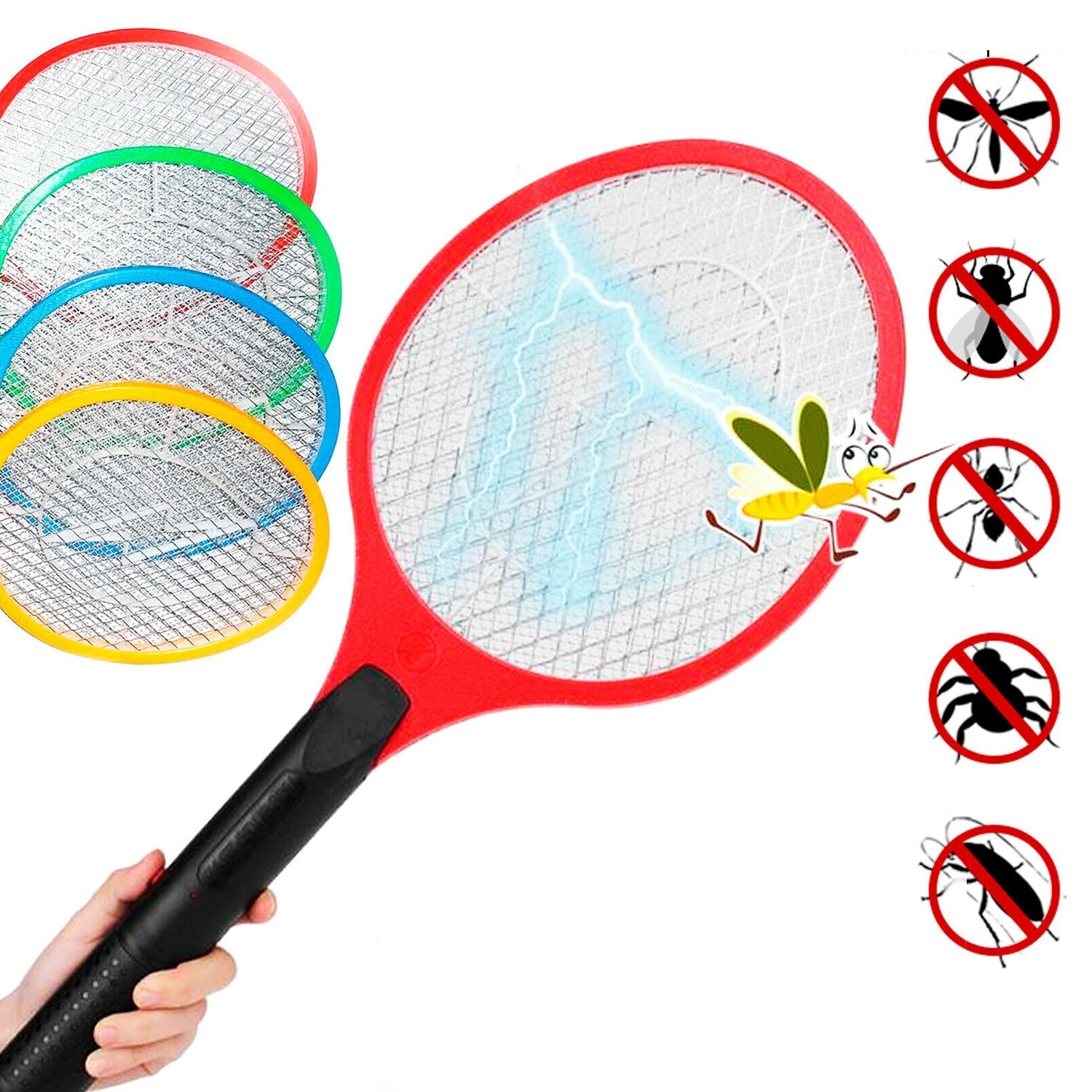 1724 Mosquito Killer Racket Rechargeable Handheld Electric Fly Swatter Mosquito Killer Racket Bat, Electric Insect Killer (Quality Assured) (with cable) 