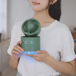 7615 Mini Desktop Cooling Fan, Automatic Shaking Head Rotating Spray humidifier Fan Water Cooling Small Fan Desktop Mini air Conditioning Fan with Small Water Tank 