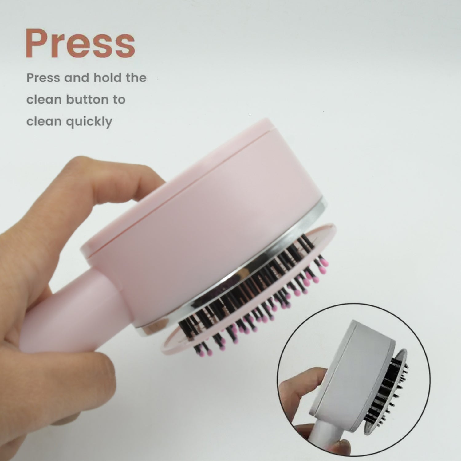 6034﻿ Air Cushion Massage Brush, Airbag Massage Comb with Long Handle, Self-Cleaning Hair Brush, Detangling Anti-Static for All Hair