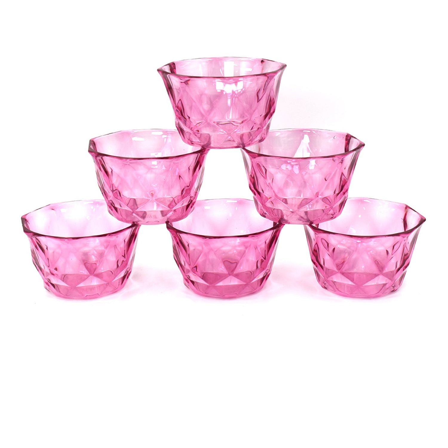 2764 6pc Diamond shape ice cream bowl set