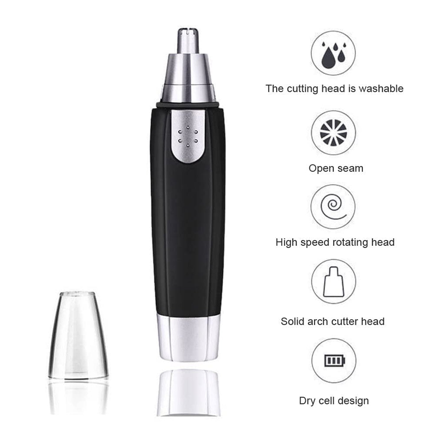 6003 Sharp New Ear and Nose Hair Trimmer Professional Heavy Duty Steel Nose Clipper Battery-Operated.