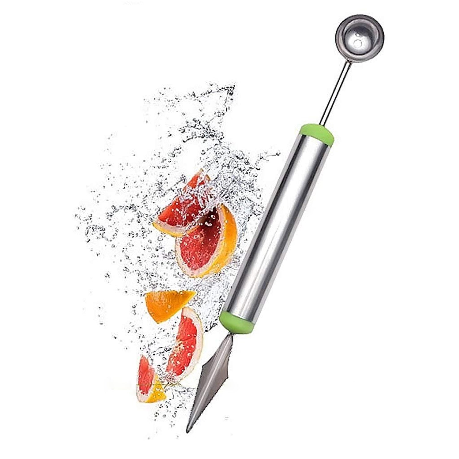 5335 Multifunctional 2 in 1 Melon Baller - Stainless Steel Dig Scoop with Fruit Carving Knife.