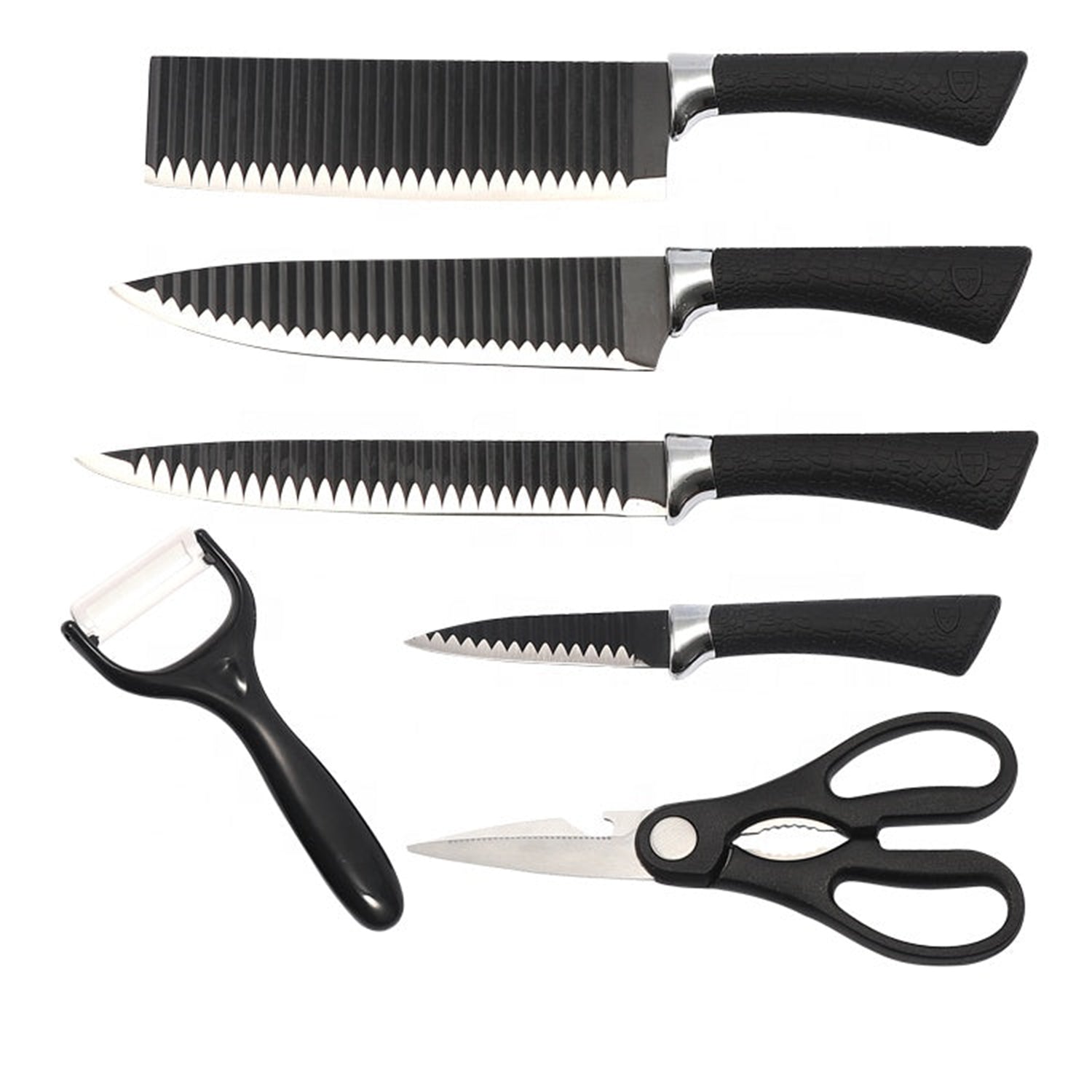 2285 Stainless Steel Knife Set With Chef Peeler And Scissor (6 Pieces)