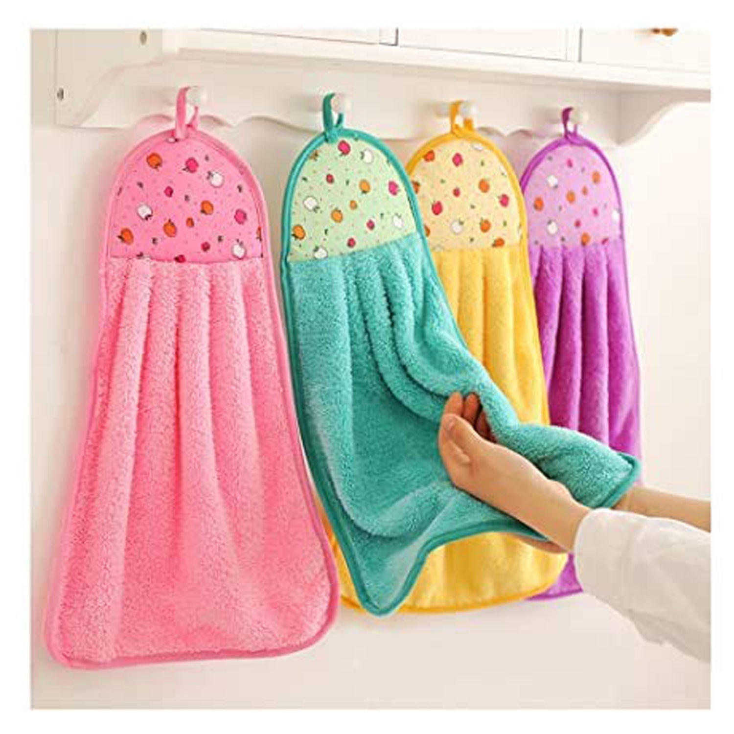 6203  Microfiber wash Basin Hanging Hand Kitchen Towel Napkin Microfiber Cloth Cartoon Animal Hanging Dishcloths Kitchen Accessories ( 1pc )