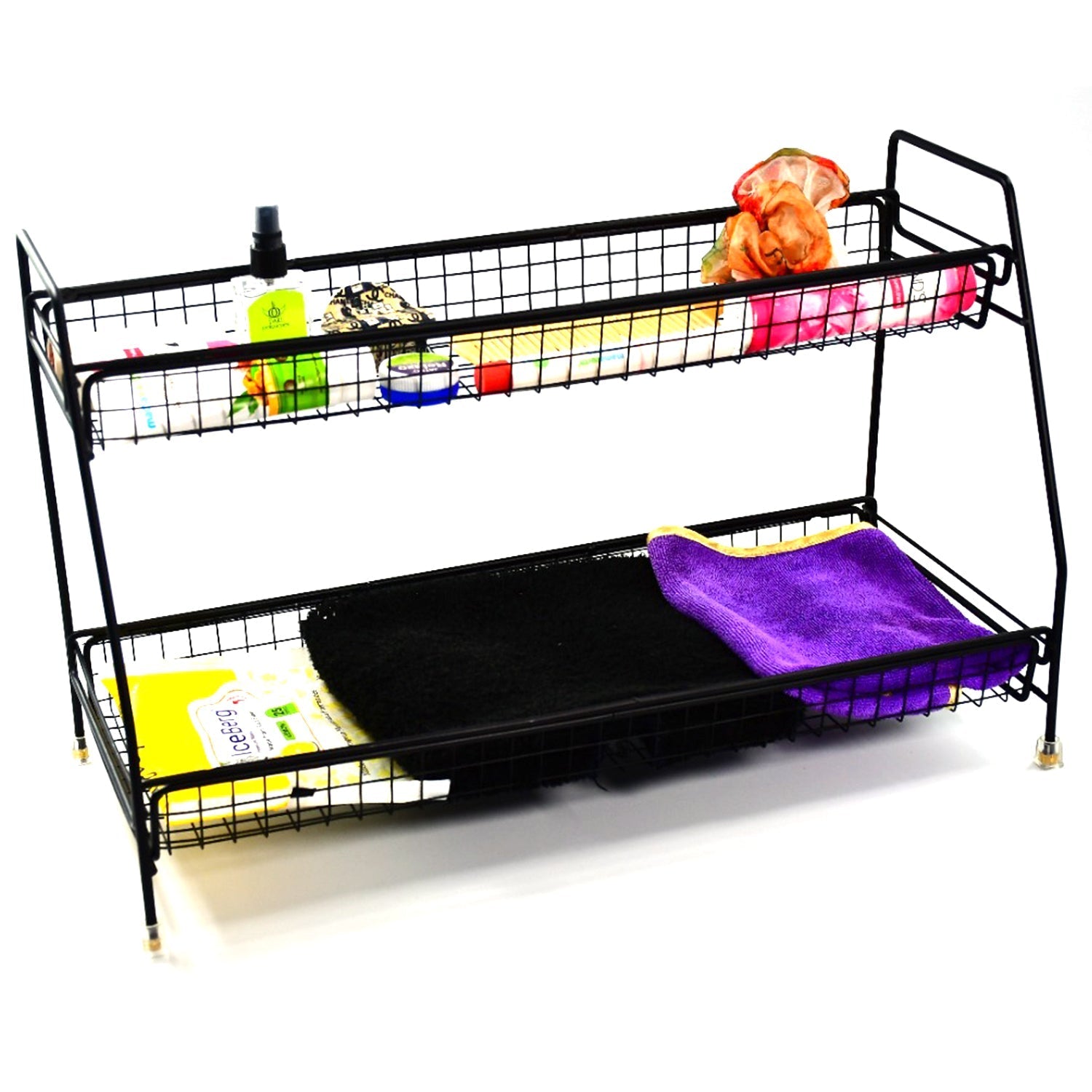 4927 Metal Space Saving Multi-Purpose 2 Tier 2 Layer Kitchen Spice Rack Storage Organizer Shelf Stand .