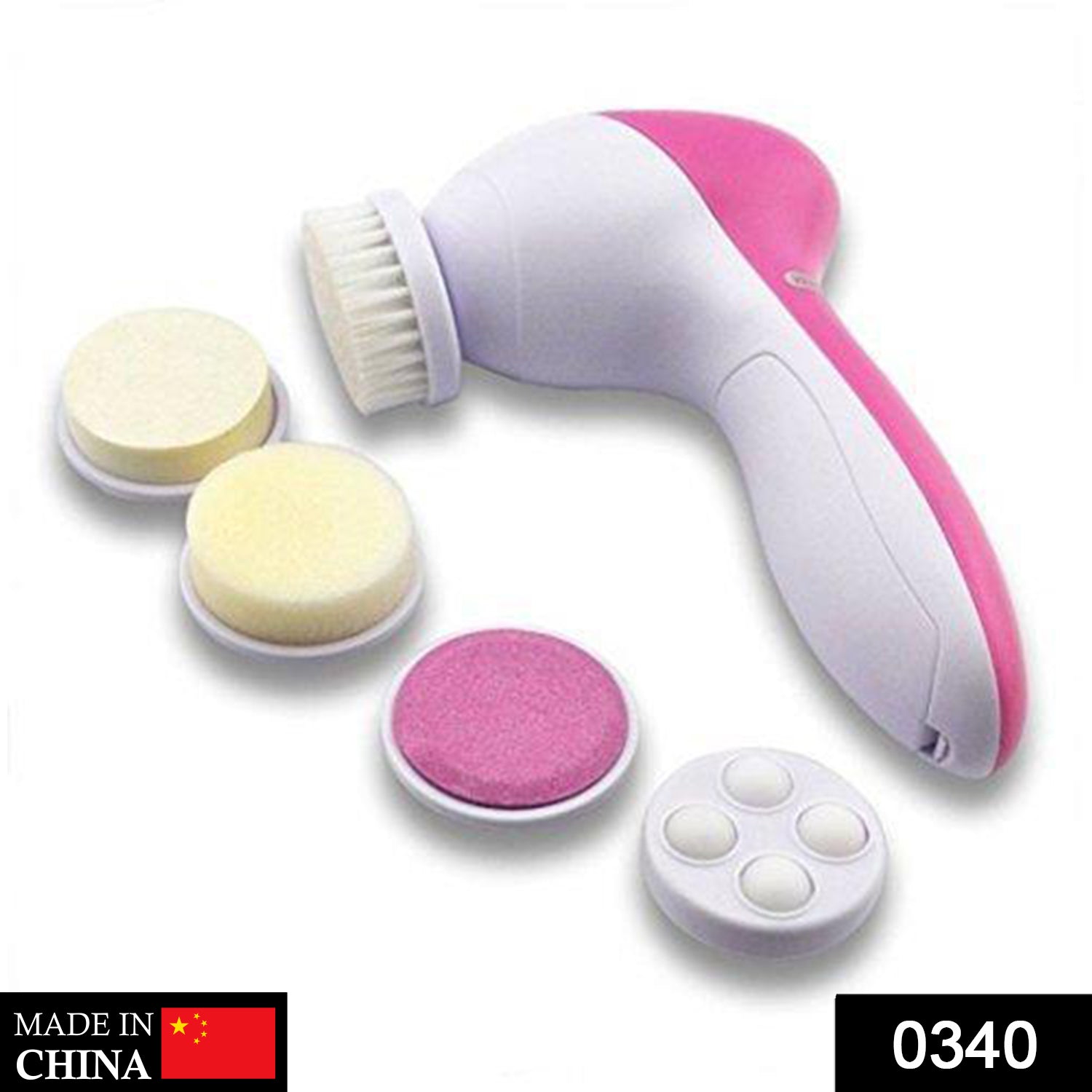 340 -5-in-1 Smoothing Body & Facial Massager (Pink) Your Brand