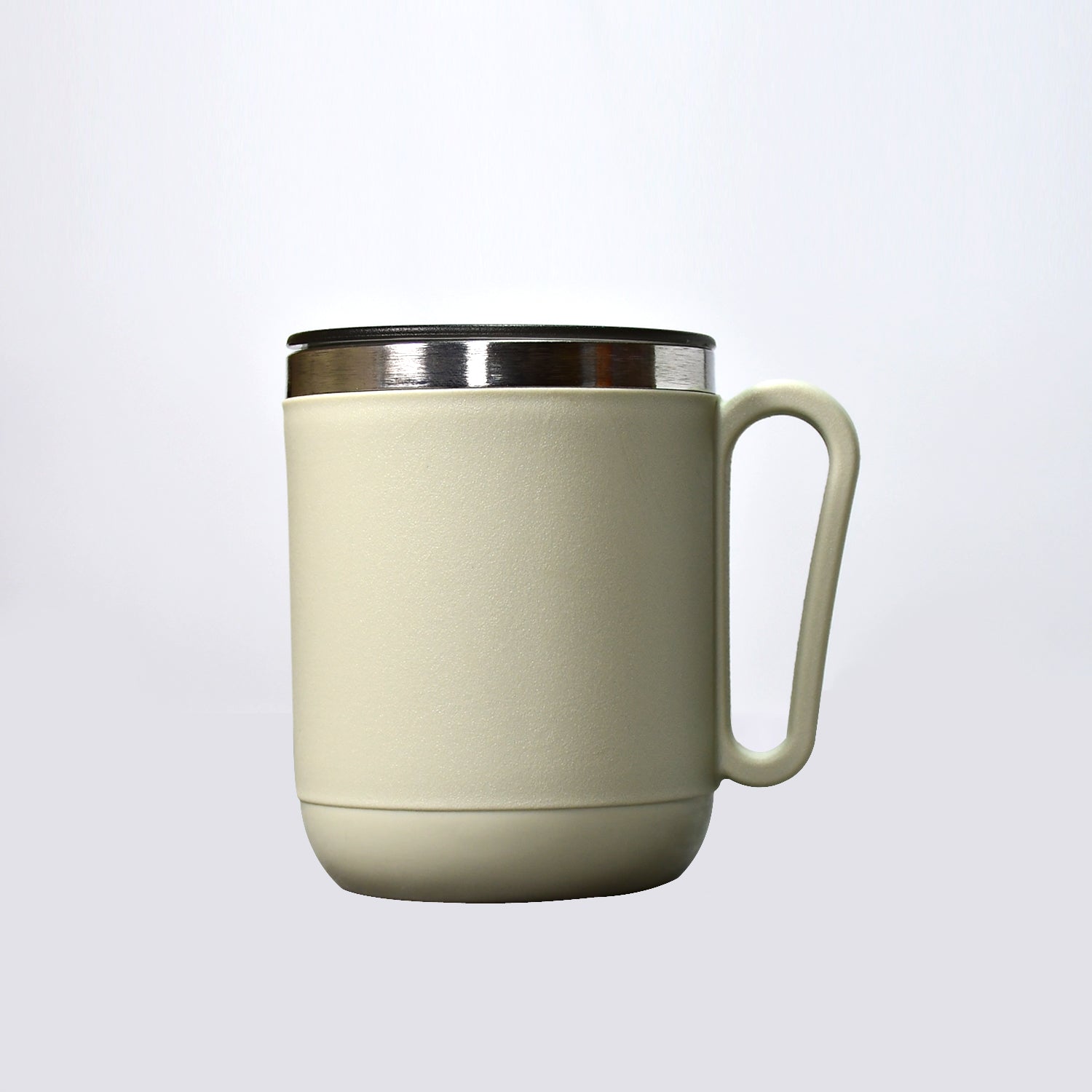 8137 Ganesh Premium Stainless Steel Coffee Mug with heat resistant mug lid. Approx 400Ml mug.