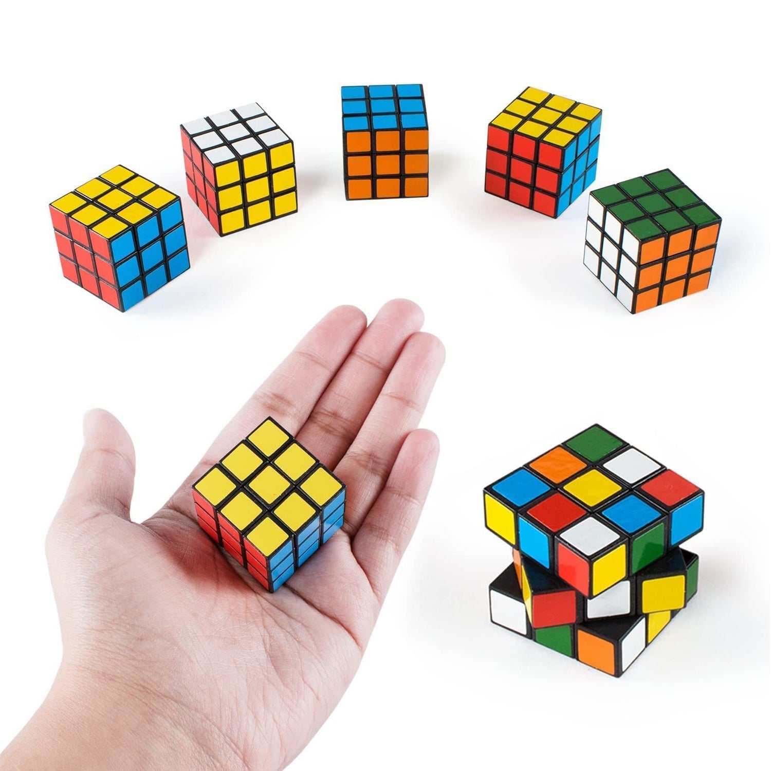 4817 Plastic Fancy 3x3 Small Cube Puzzles Game - 2 Pieces (Multicolour)