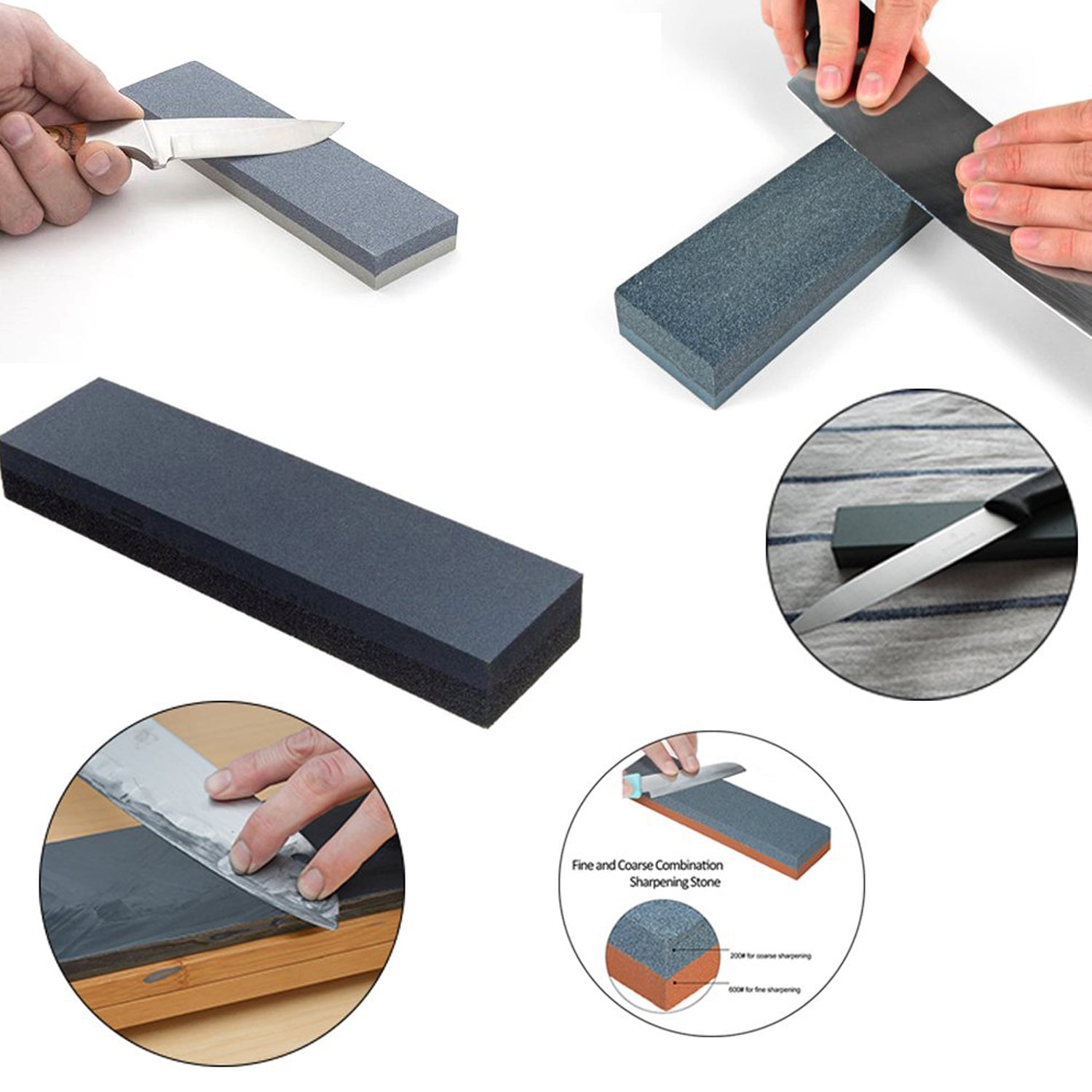 0426 Knife Sharpening Stone, High Density Thicken Whetstone Set Robust Safe to Use for Scissors for Axe (MOQ :- 9 Pc)