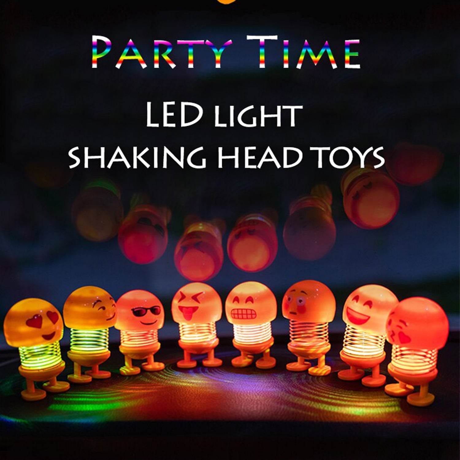 4714  Emoji Shake Car Dashboard Doll Dance for Car interior Decoration With LED Light