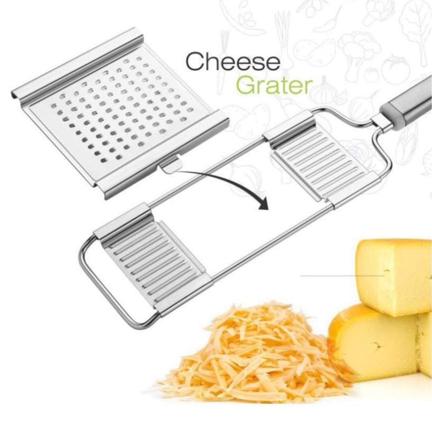 2598 Multipurpose 3 in1 Stainless Steel Grater and Slicer