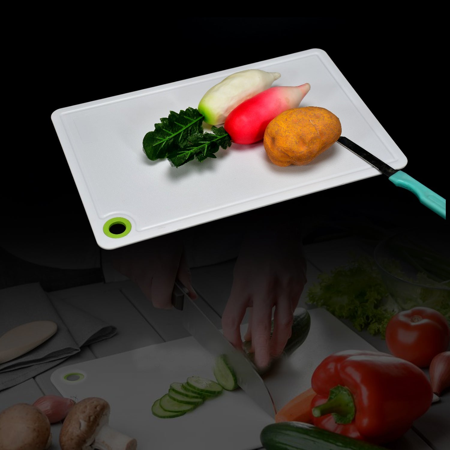 2316 Fruit & Vegetable Chopping Board Plastic Cutting Board For Kitchen