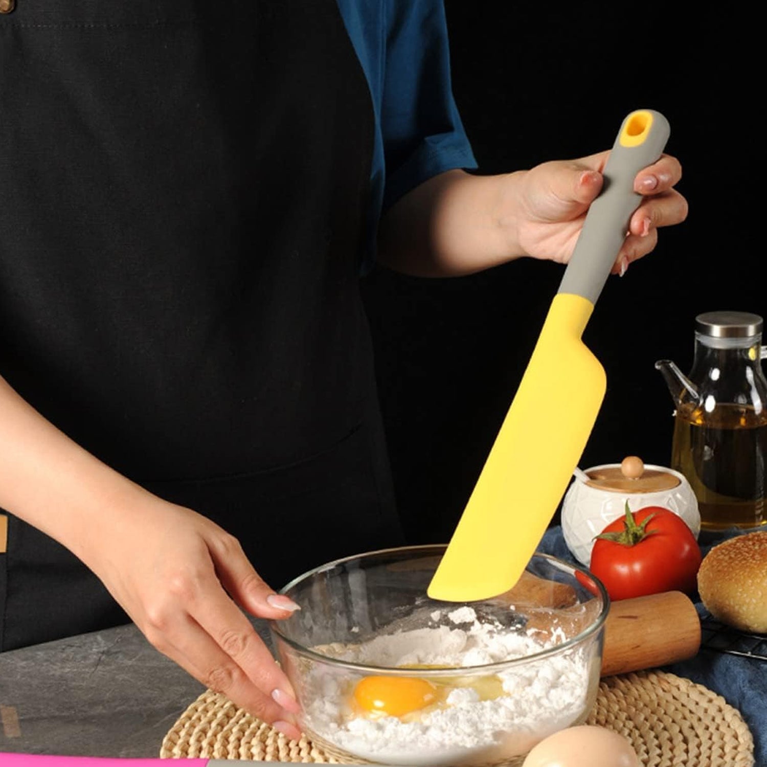 5440 Spatula Kitchen Omelet Turner Silicone Non-Stick Omelet Scraper Silicone Pigment Scraper with Non Slip Grip for Kitchen Omelet Pancake