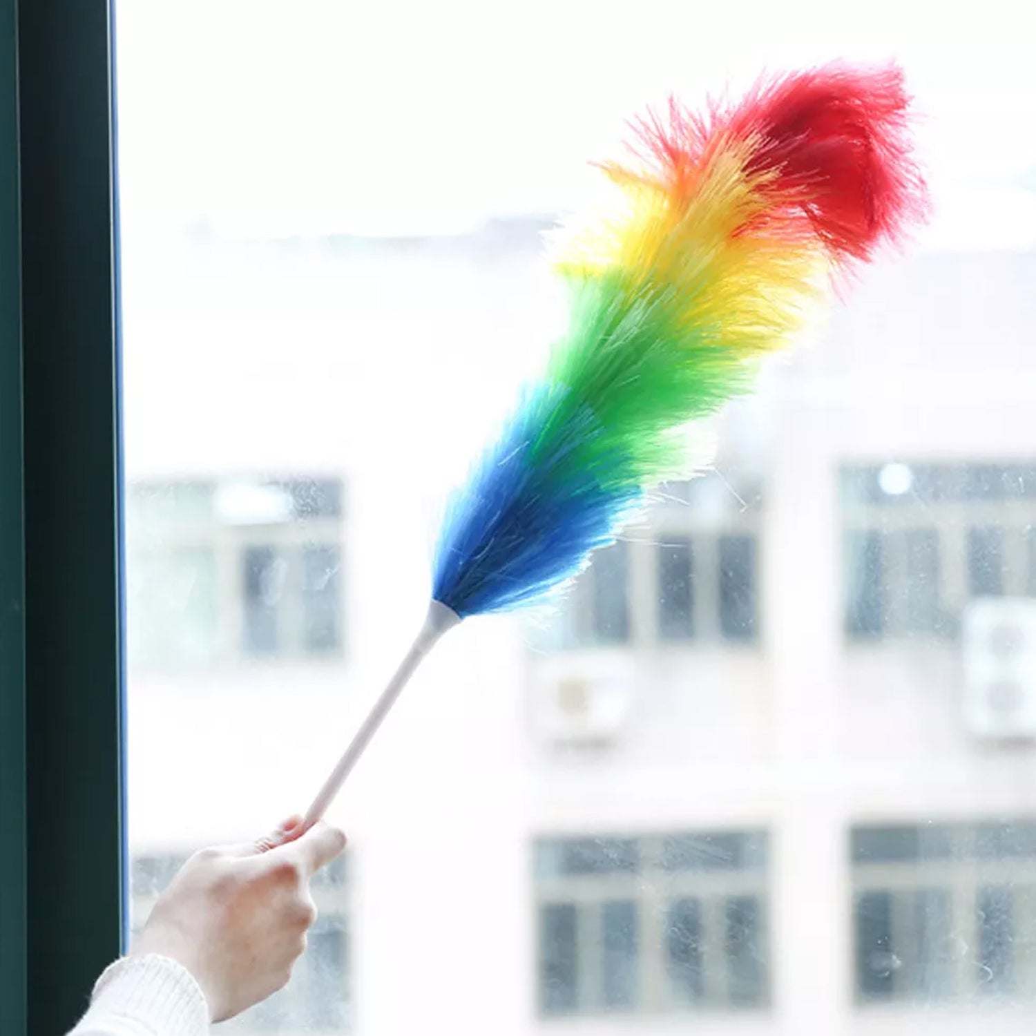 6321 Colorful Feather Duster | Microfiber Duster for Cleaning | Dusting Stick | Dusting Brush