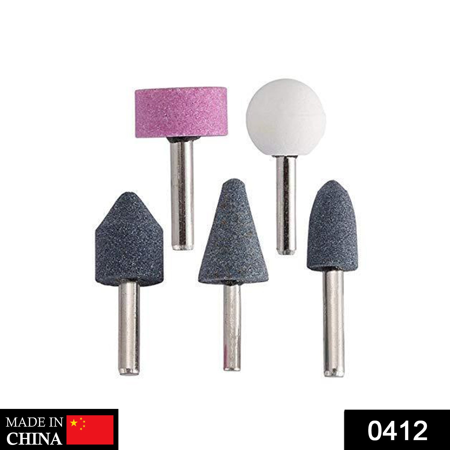 412 -5 Pcs Shank Abrasive Mounted Stone (Multicolour)