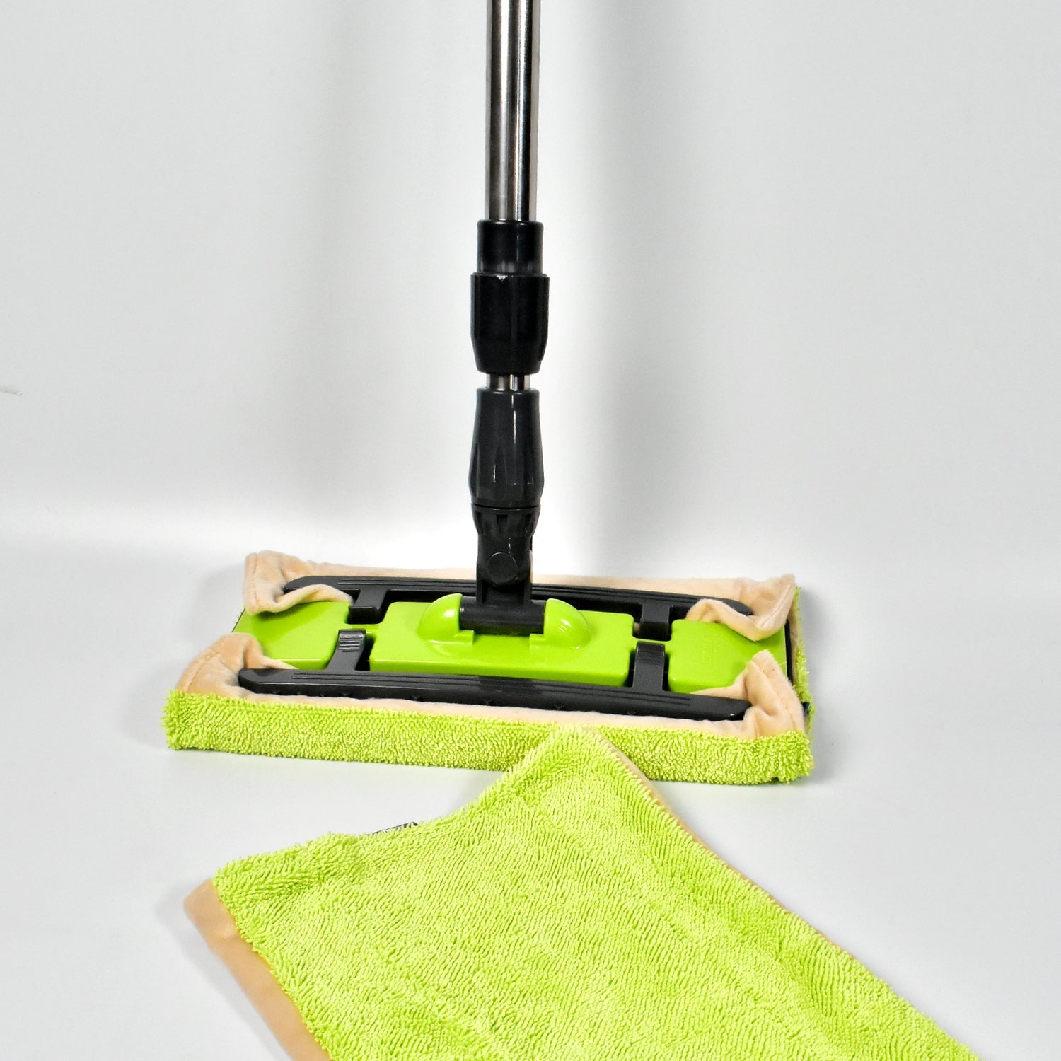 7870 DRY CLEANING FLAT MICROFIBER FLOOR CLEANING MOP WITH STEEL ROD LONG HANDLE DRY MOP