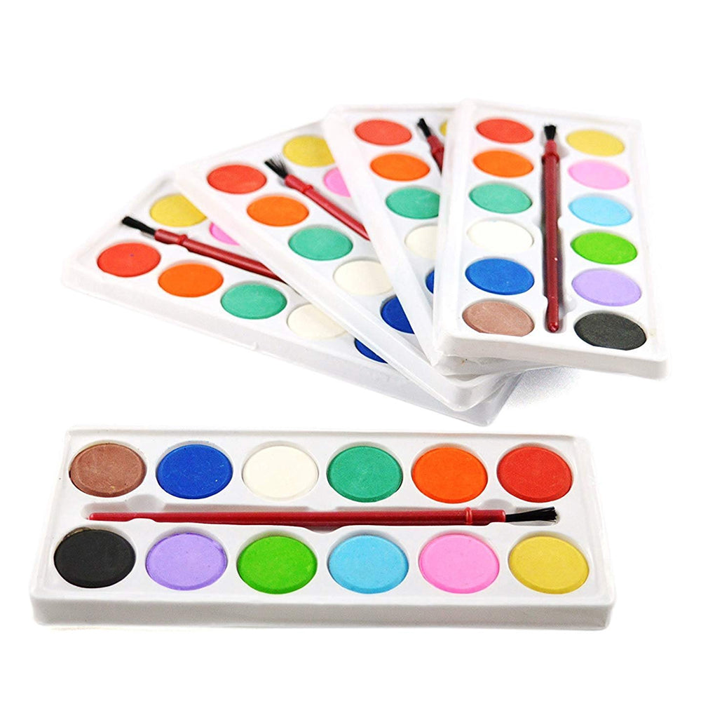 1123 Painting Water Color Kit - 12 Shades and Paint Brush (13 Pcs)