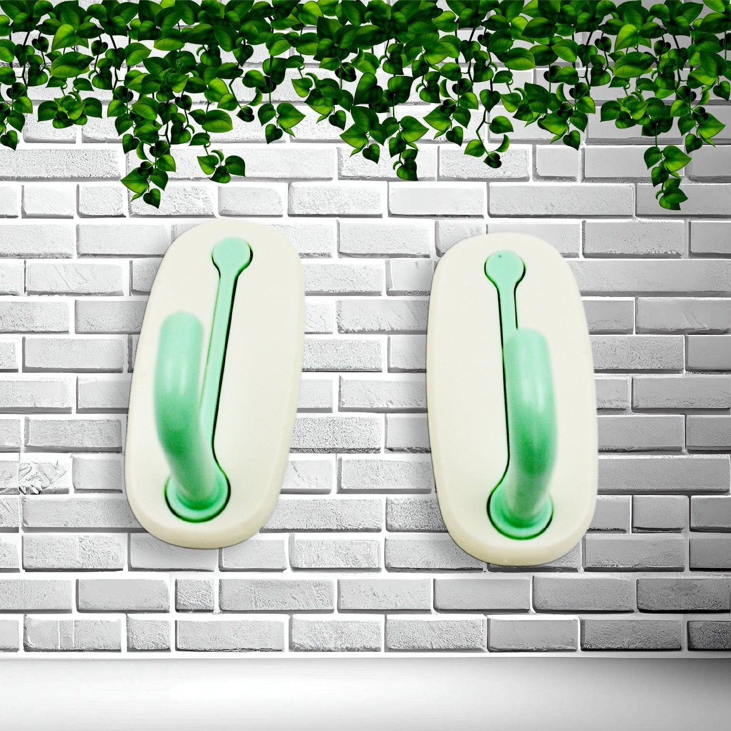 4587 Fancy Self Adhesive Printed Waterproof Adhesive Strong Wall Hook (2pc)