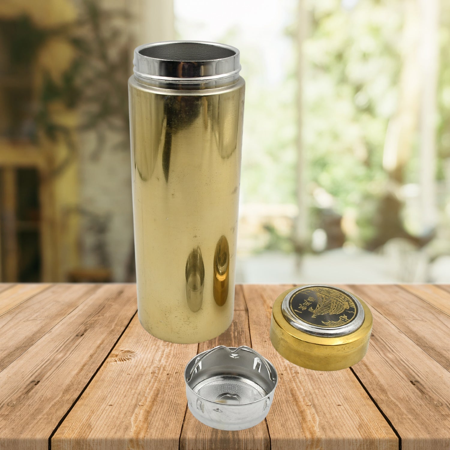 12770 Stainless Steel Water Bottle With Foldable Spoon & Handle Easy to carry, Leak Proof, Rust Proof, Hot & Cold Drinks, Gym Sipper BPA Free Food Grade Quality, Steel fridge Bottle For office / Gym / School (420 ML Approx)