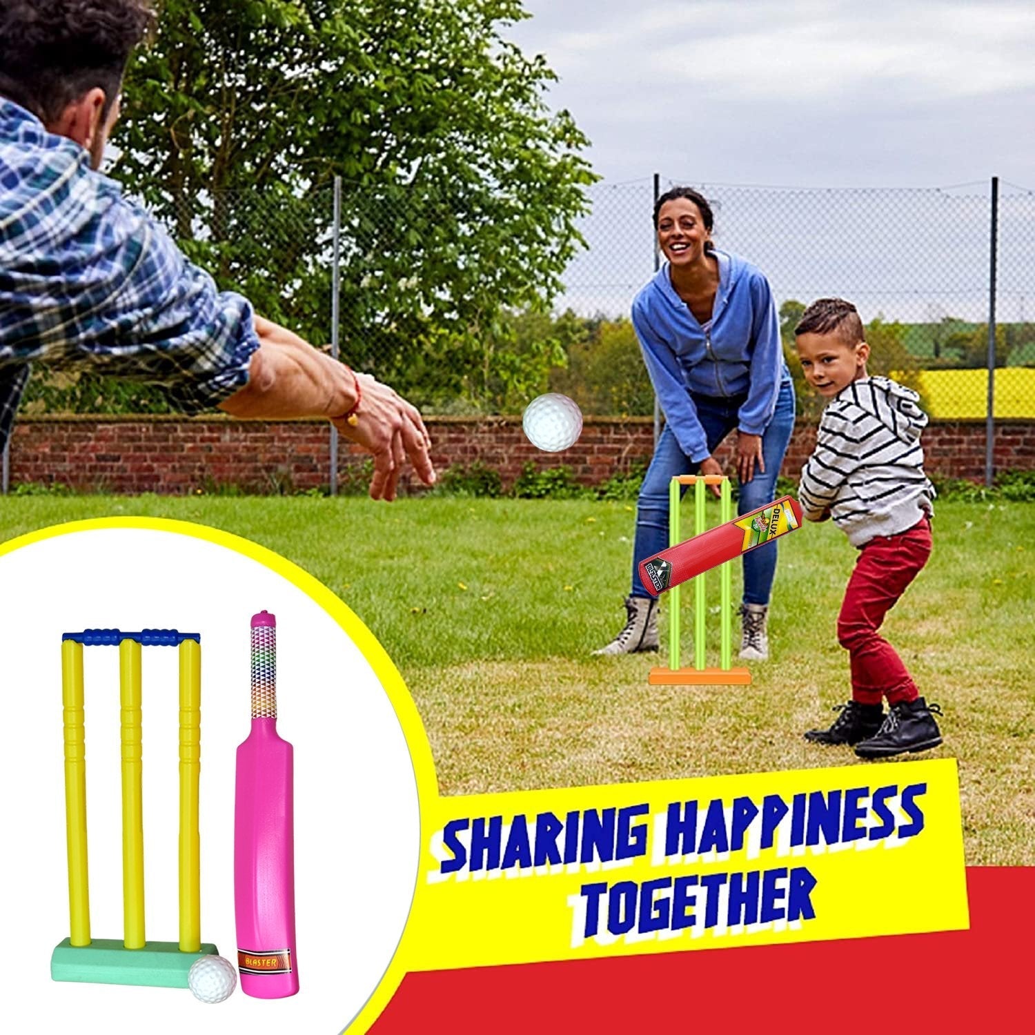 8027 Plastic Cricket Bat Ball Set for Boys and Girls