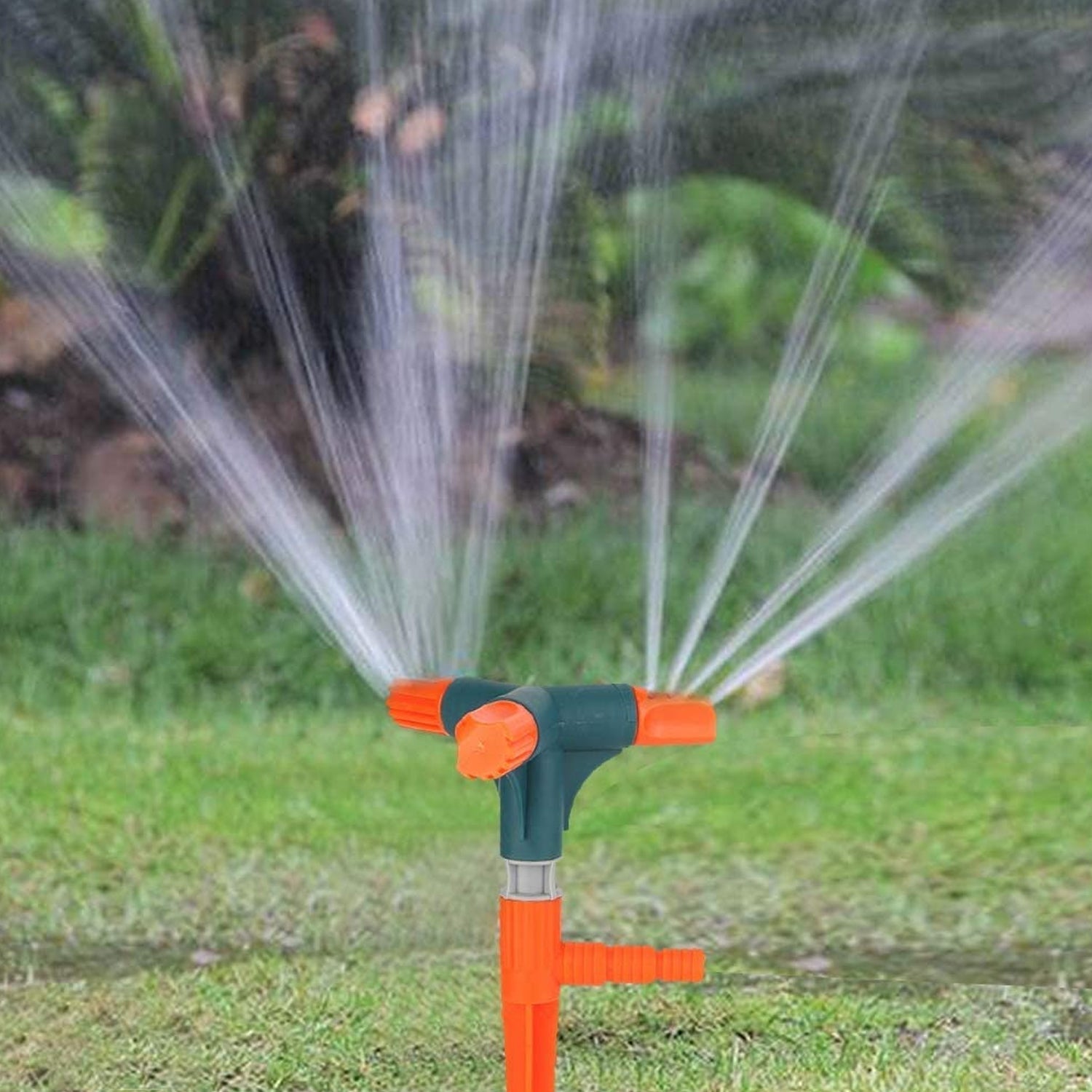 7537 Garden Sprinkler 360 ° Rotating Adjustable Round 3 Arm Lawn Water Sprinkler for Watering Garden Plants/Pipe Hose Irrigation Yard Water Sprayer