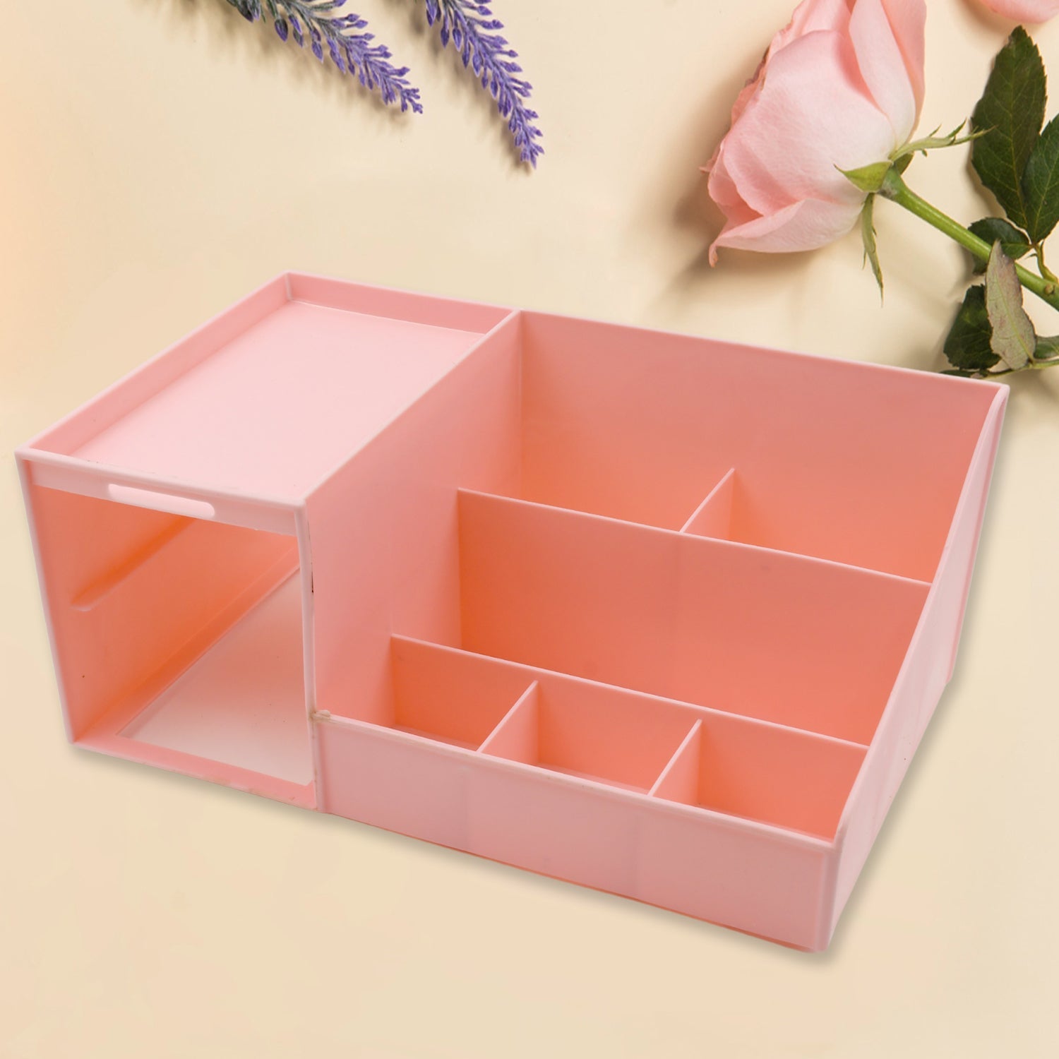 8823 Multi Grid Plastic Desktop Storage Organizer Cosmetic Organizer with Drawer Sundries Cosmetics Box Jewelry Storage Case Display