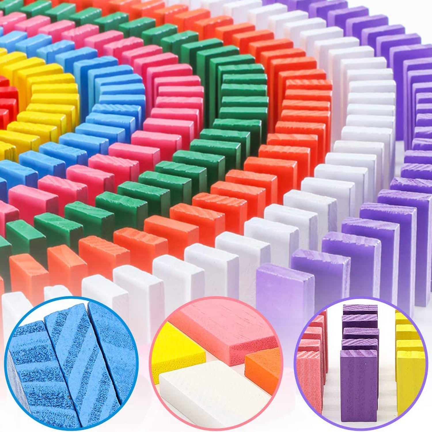 4439 120Pc Dominoes Blocks Set Multicolor Wooden Toy Building Indoor Game Toy.