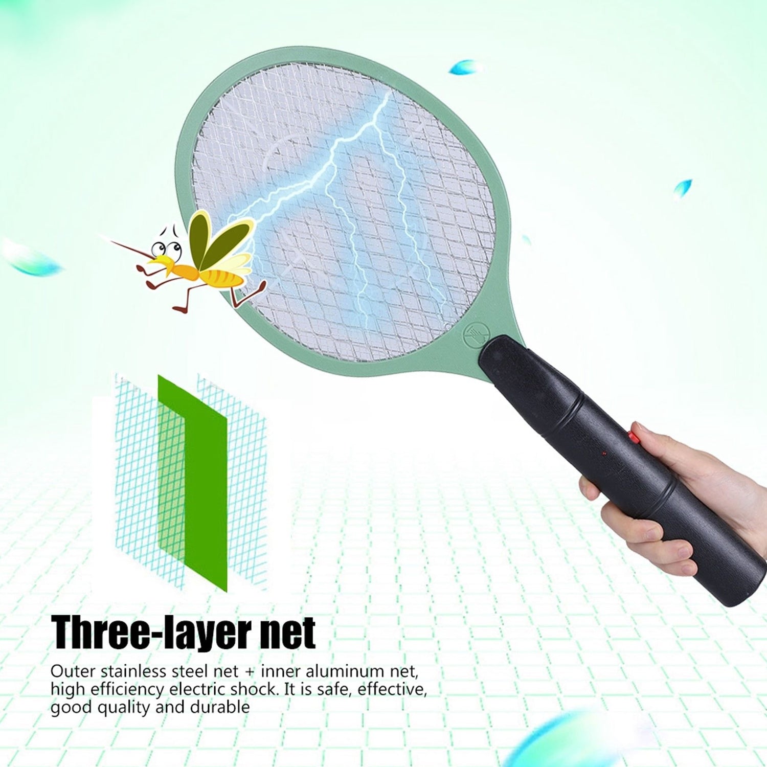 1754 Mosquito Killer bat Electric Rechargeable swatter Killing Racket/Zapper Insect Killer