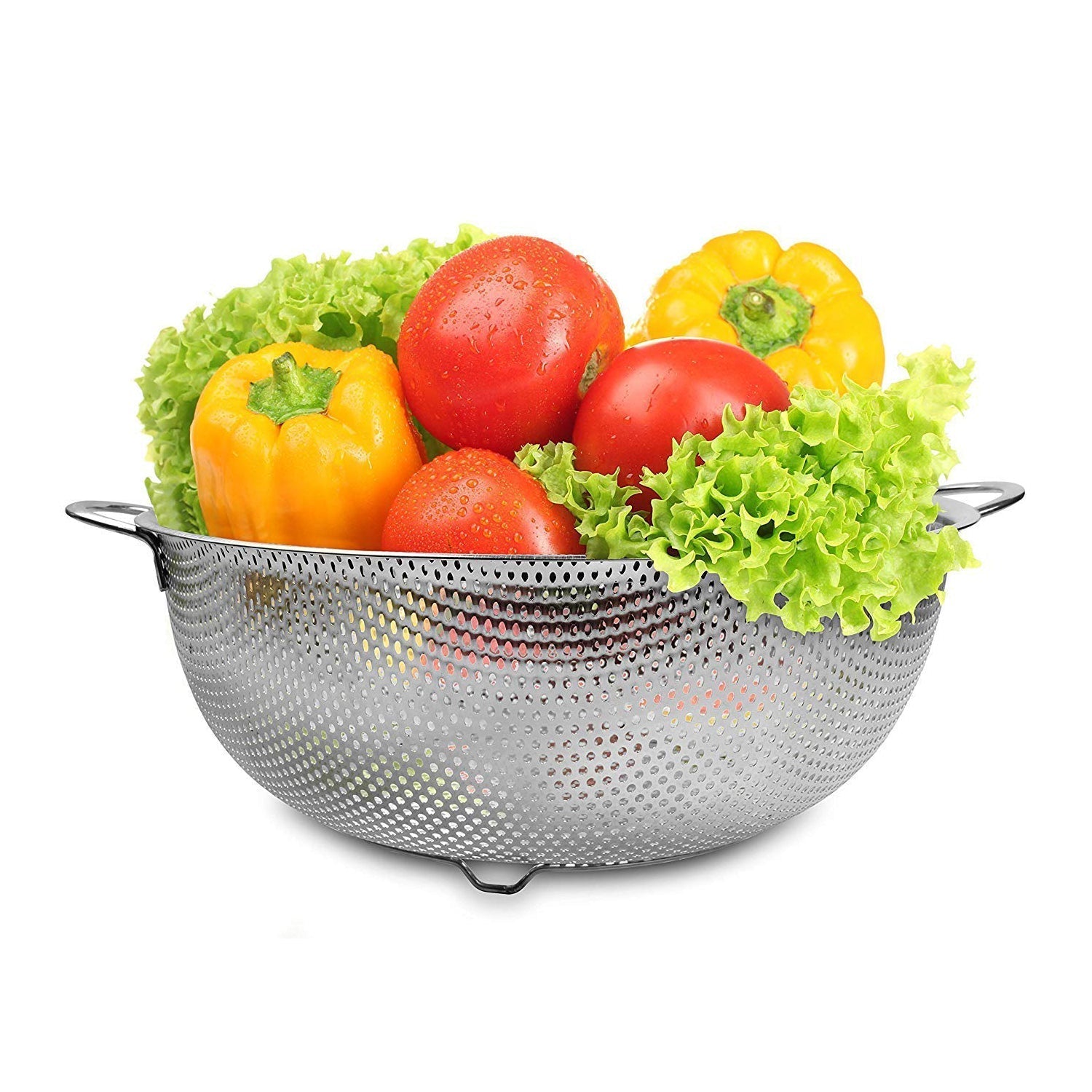 2914 Stainless Steel Rice Vegetables Washing Bowl Strainer Collapsible Strainer.