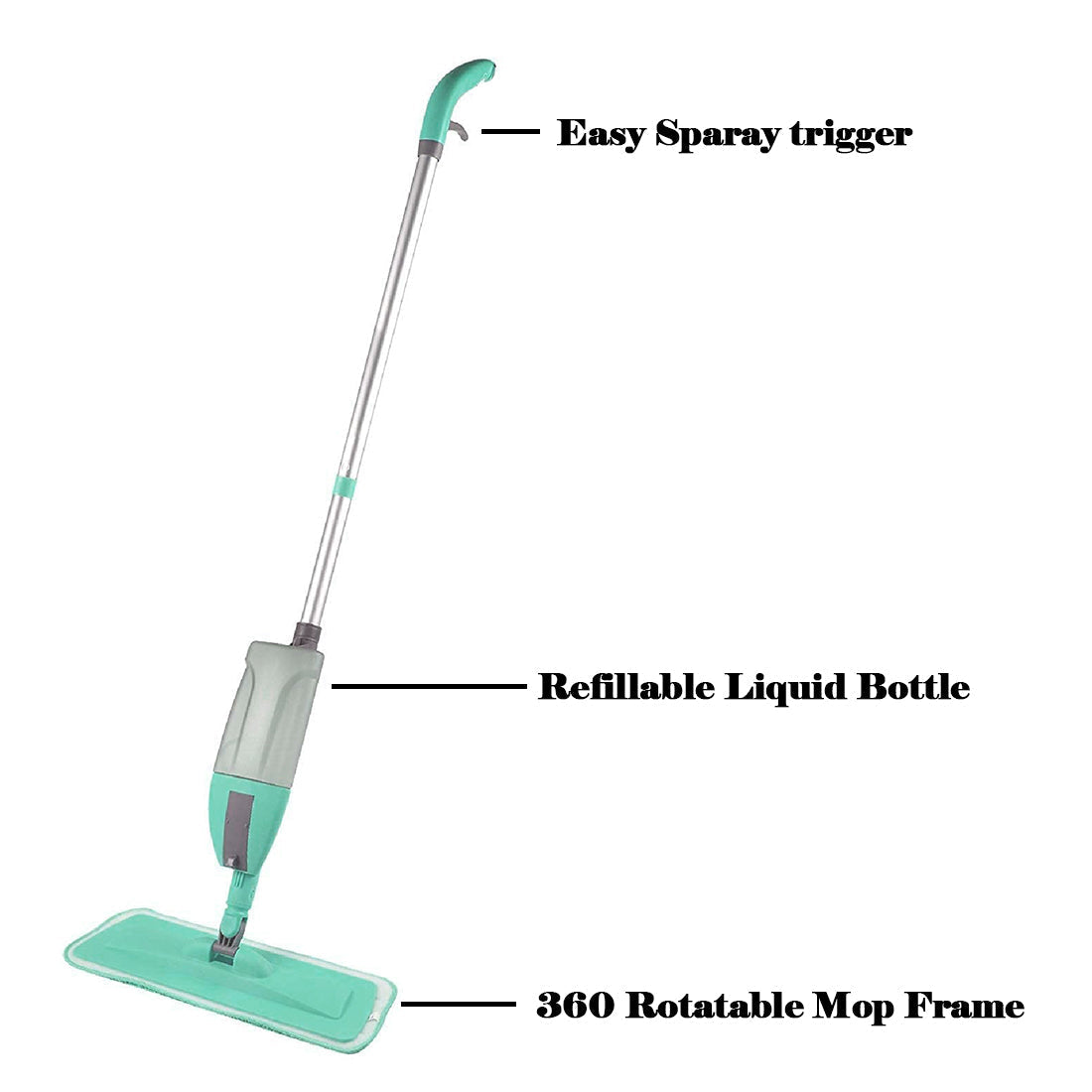 0802 Cleaning 360 Degree Healthy Spray Mop with Removable Washable Cleaning Pad