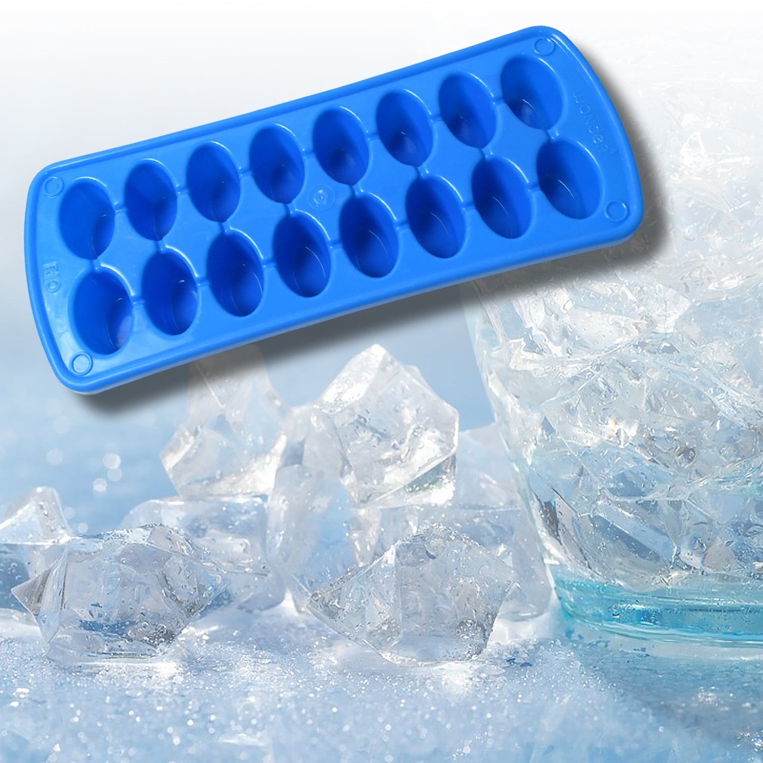 10051 Plastic Ice Cube Tray- Cube Plastic Ice Cube Moulds & Tray with Flexible Ice Trays, Stackable Flexible & Twist Release Safe Ice Cube Molde