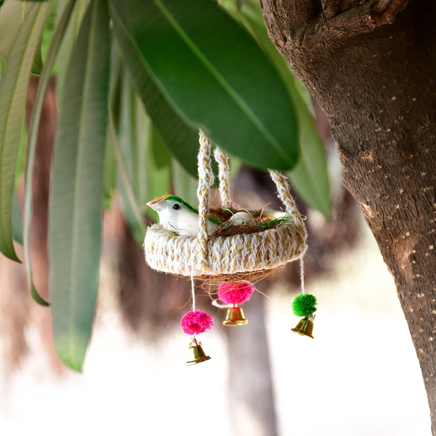 1731 Artificial Jute Hanging Birds Nest Jhumar Chidiyan Ka Ghosla