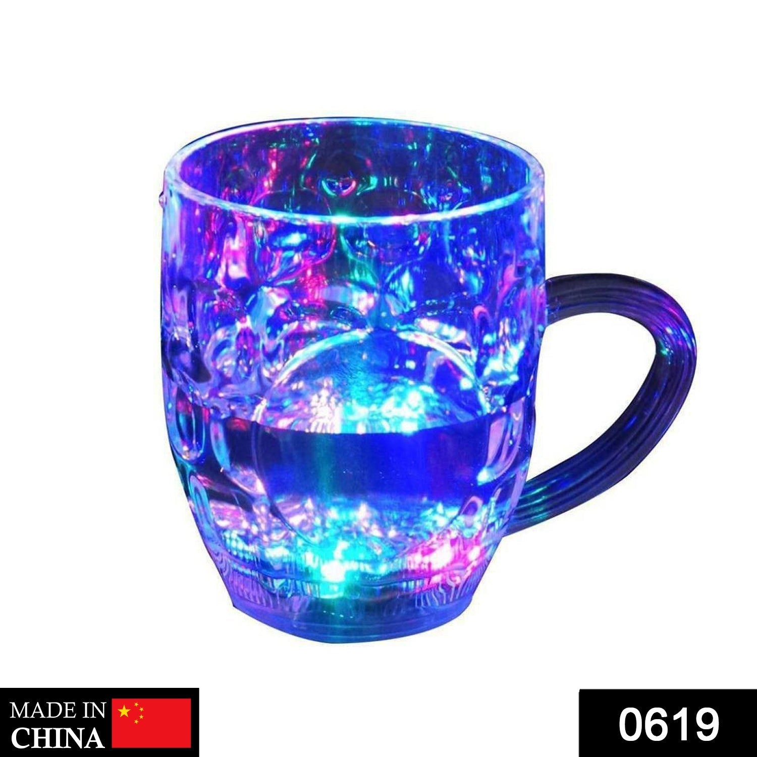 619 Led Glass Cup (Rainbow Color)