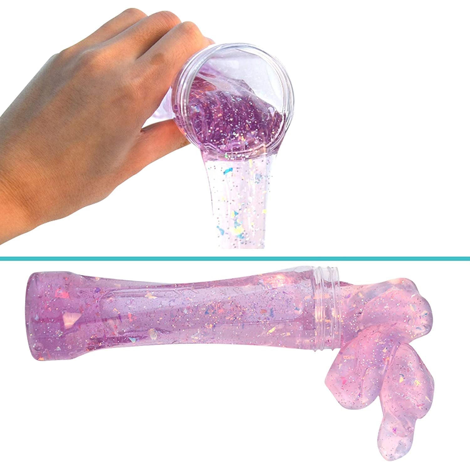 8088 Soft Jar Slime Combo of Glitter Slime and Crystal Slime