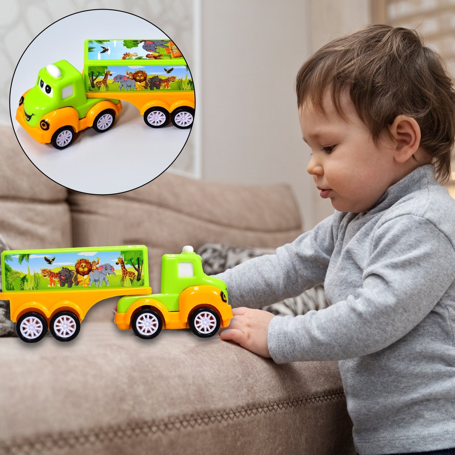 8052 Small Green and yellow Toy Truck.