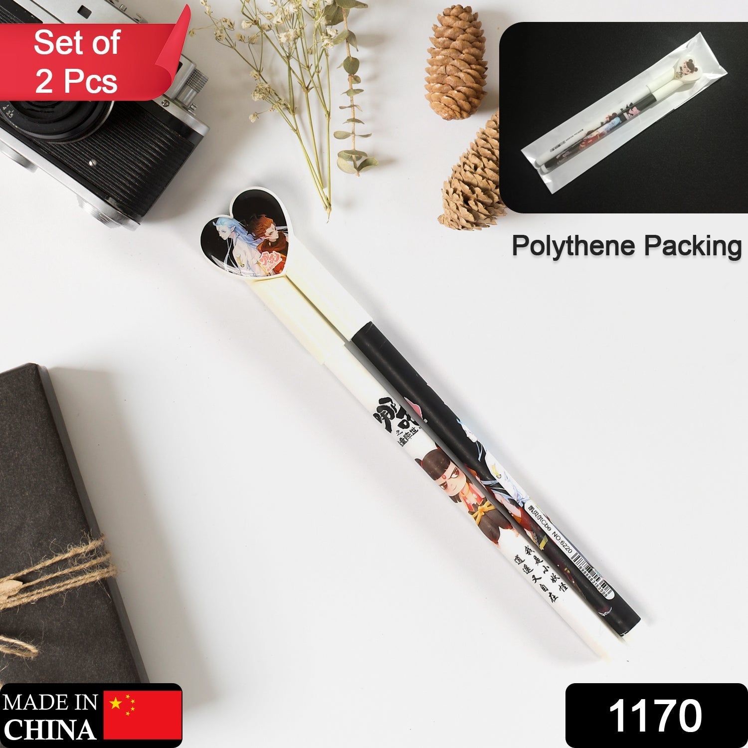 1170 2 in 1 Heart Pen Writing  2 Pen Smooth Writing & Best New Style Children Ball Pen For School & Office Use Pen