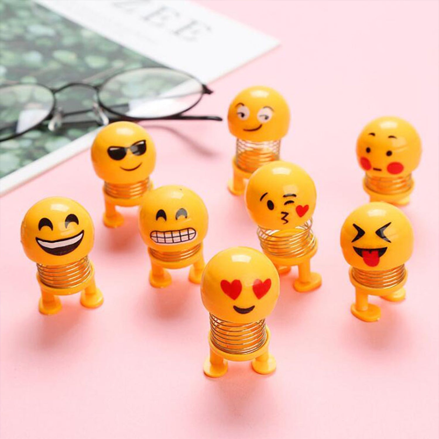 4714  Emoji Shake Car Dashboard Doll Dance for Car interior Decoration With LED Light