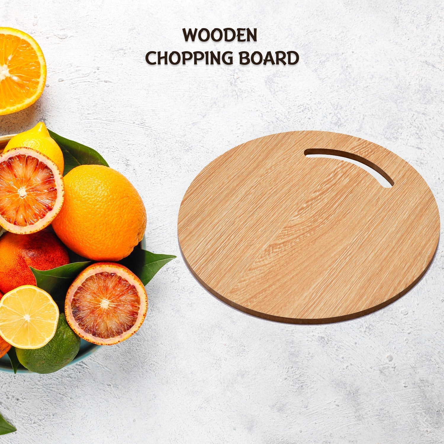 7123 Wooden Round Chopping Board  For Chopping Fruit & Vegetable