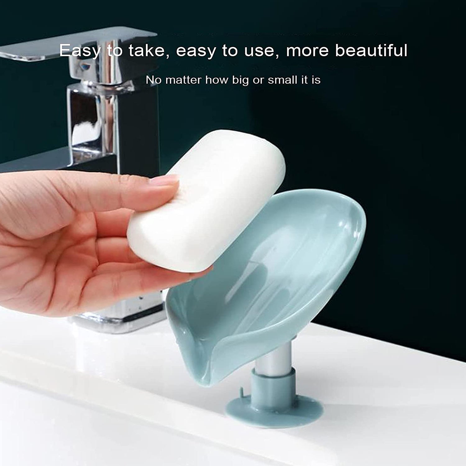 4831 Self Draining Soap Holder for Bathroom Leaf Shape Soap Dish Kitchen Soap Tray